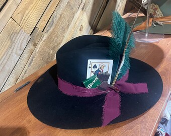 Charley's Hand Sombrero vaquero de lana de ala ancha negro personalizado