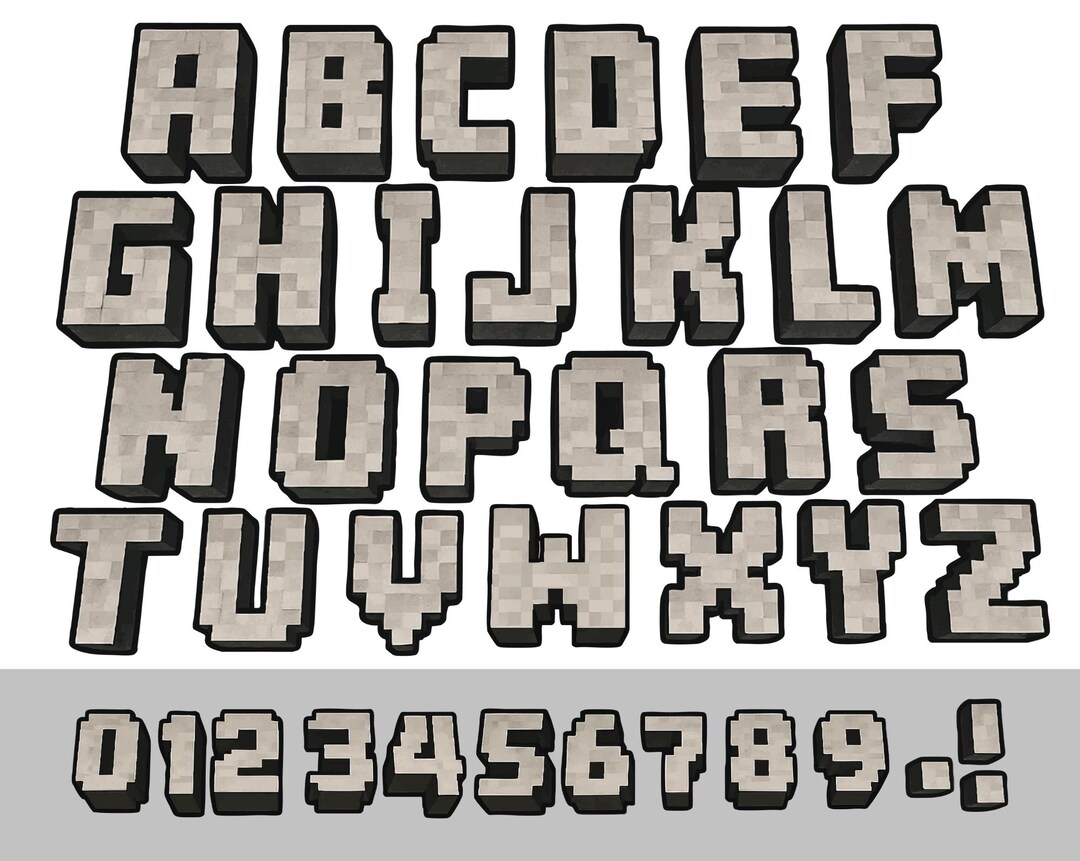 Mine Font Svg Bundle SVG PNG PDF Mine Alphabet Mine Letters Craft ...