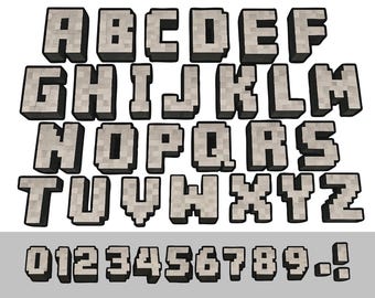 Mine Schrift Bundle SVG PNG PDF Mine Alphabet Mine Buchstaben Handwerk Cricut SVG Schrift Bundle Geburtstagsgeschenk für Gamer Kids