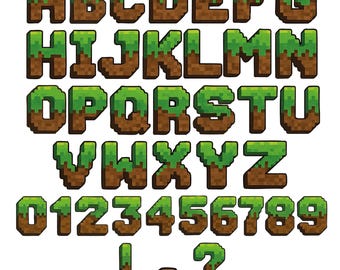 Mine Schrift Bundle SVG PNG PDF Mine Alphabet Buchstaben Mine Gamer Geschenk Geburtstag Buchstaben Handwerk Cricut SVG Schrift Bundle