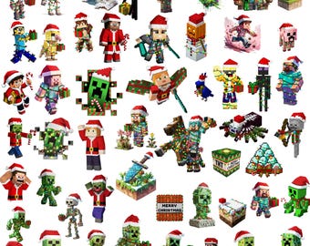 Christmas Mine Png Bundle Gaming Svg Png Pdf Cricut Birthday Gift for Gamer Digital Download Popular Video Game Mine SVG PNG PDF