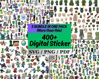 Mine Gaming SVG Mega Bundle: 400+ Gamer Sticker (Digitaler Download)