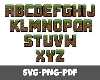 Mine Font Svg Bundle SVG PNG PDF Mine Alphabet Mine Gamer Gift Birthday Letters Craft Cricut Svg Font Bundle