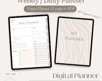 Wochenplaner, Digitaler Planer, iPad Planer, Goodnotes, Tagesplaner