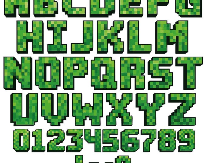Mine Creeper Font SVG Bundle: Gamer Alphabet Letters (digital Download ...