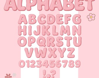 Preppy Back To School Letters Bundle: SVG PNG PDF Schriftart (Digitaler Download)