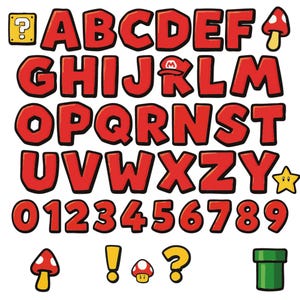 Super Mario Font Bundle Super Font Mario Bros Bundle SVG Mario Font Cricut Digital Font Svg Png Pdf Mario Font Svg Bundle