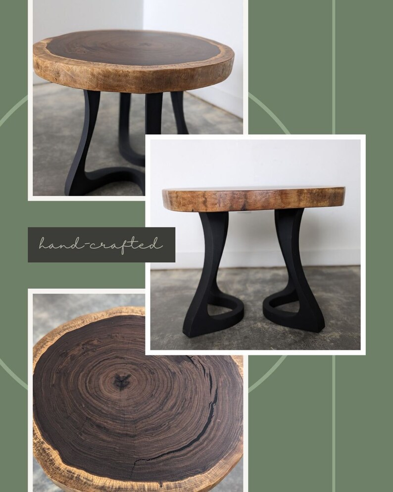 Live Edge Black Walnut End Table 2 Available Etsy
