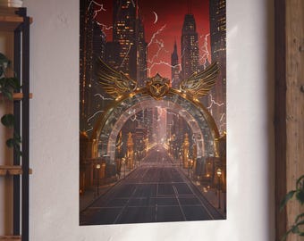 Crescent City Angel Gate Art Poster, SJM Fan Art, Romantasy Decor