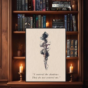 Schattensänger Dolch Druck, ACOTAR Fan Kunst, Romantasy Wandkunst, literarisches Wohndekor, Geschenk für Leser, Romantasy Wohndekor