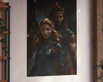 Nessian Fine Art Poster: ACOTAR Nesta and Cassian Romantasy Print