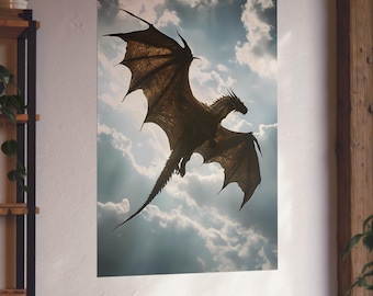 Tairn Dragon Art Poster | Fourth Wing Romantasy Print