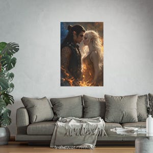 Crescent City Poster, Ruhn and Lidia Romantasy Art Print image 2