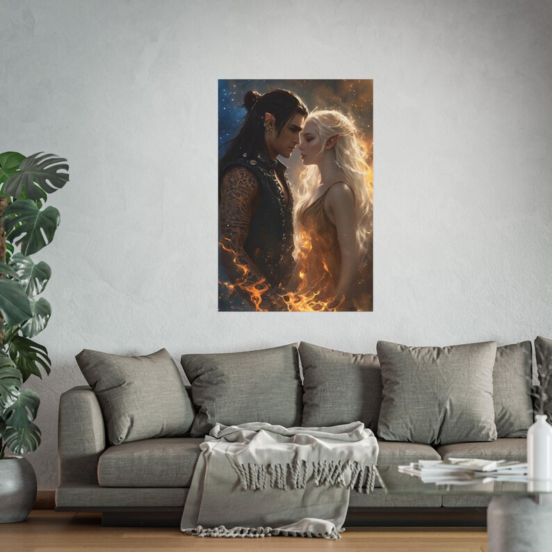 Crescent City Poster, Ruhn and Lidia Romantasy Art Print image 2