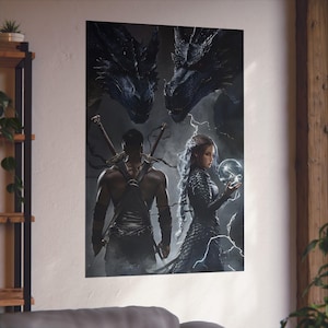 Fourth Wing Wall Art | Violet & Xaden Fan Art | Dragon Rider Poster | Gift for Readers | Fourth Wing Fan Art | Bookish Merch | Fantasy Print