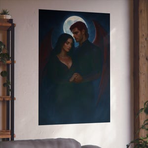 Oraya and Raihn | Vampire Wings Poster | The Serpent & the Wings of Night Fan Art | Crowns of Nyaxia Merch | Dark Fantasy Wall Art