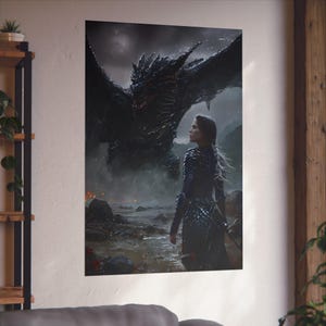 Fourth Wing Wall Art | Violet & Tairn | Bookish Merch | Dragon Rider Aesthetic | Gift for Readers | Fourth Wing Fan Art | Romantasy Art