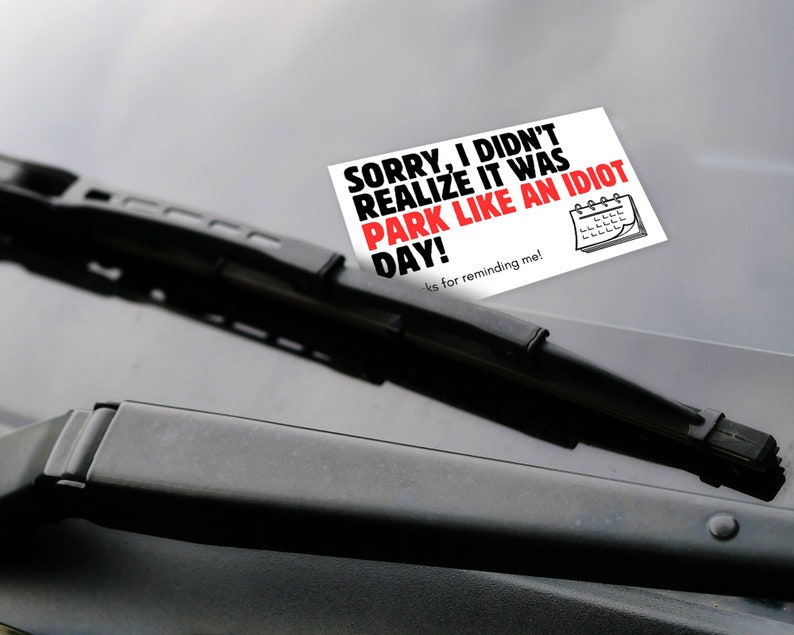 Printable Bad Parking Prank Cards Print at Home Leave on Windshield of ...