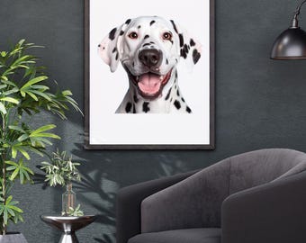 Dalmatian Dog Portrait Art Print – 300 DPI Digital Download