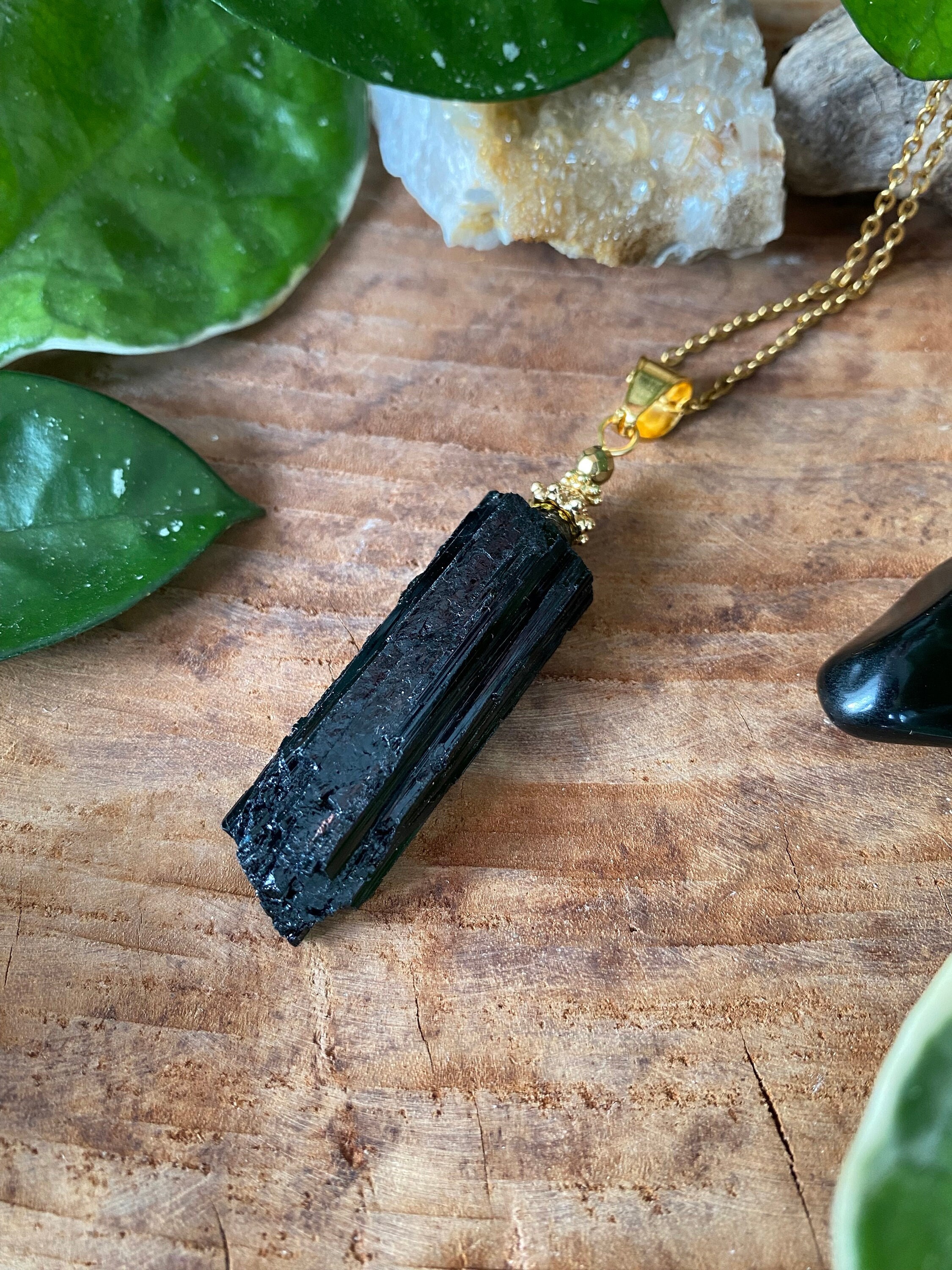 Etsy black deals tourmaline necklace