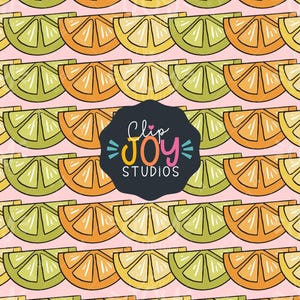 Handgezeichnete Zitrusfrucht Scheibe nahtloses Muster für Sublimation, Sommerparty Dekor, Küchenstoffe, Scrapbooking | Obst Digitales Papier