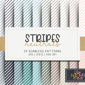 Neutral Stripes Seamless Pattern, Holiday Surface Design, Digital Paper, Diagonal Background, Crafting, Scrapbook, Commercial Use