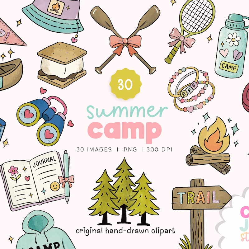Camp Sticker Craft Preppy Camp Stickers - Etsy UK