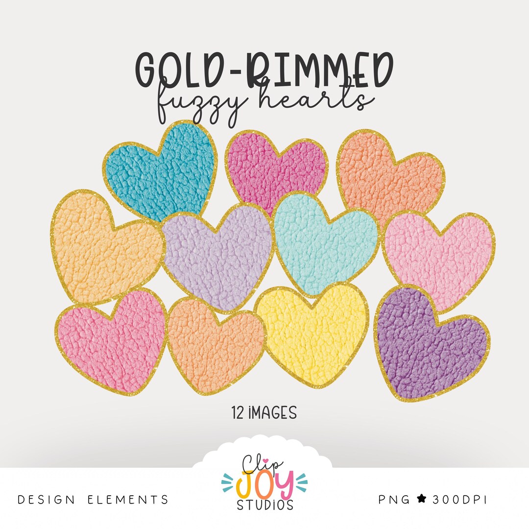 Sherpas Graphics Gold Sherpa Heart Clipart: Cozy Fuzzy PNG Graphics (commercial Use OK ...