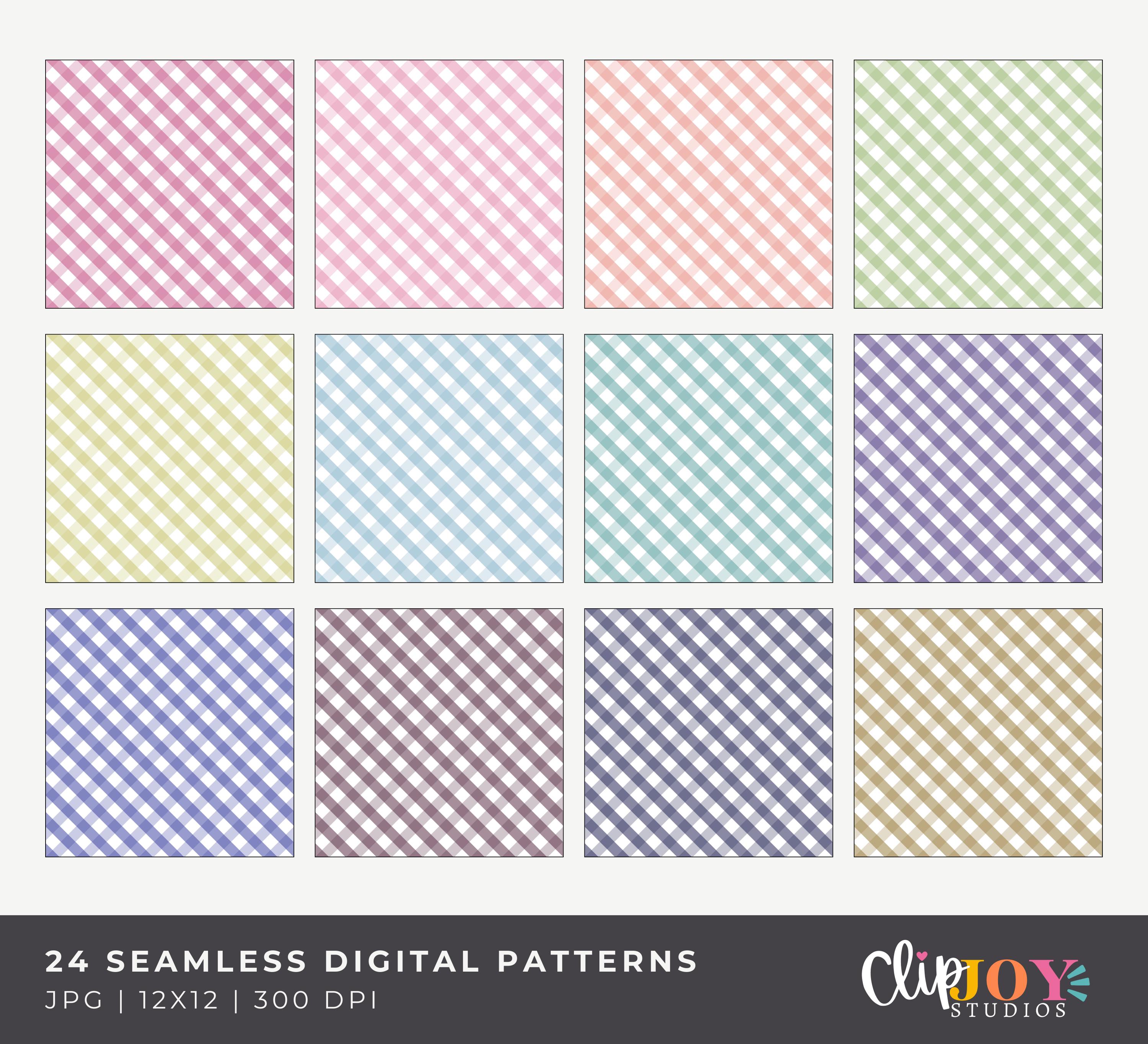 Seamless Gingham Check Pattern, Spring Pastel Colors, Digital Paper or ...