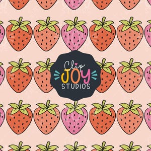 Handgezeichnete Erdbeere Musterdesign für Sublimation, Scrapbooking, Stoff, Party Decor | Niedliches Obst-Digitales Papier | 300 DPI JPG & PNG