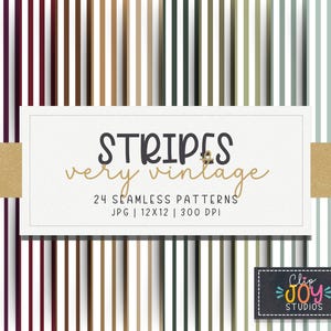 Seamless Vintage Stripes Pattern, Rich Colors for Surface Design, Digital Paper, Background, Crafting, Scrapbook, Commercial Use