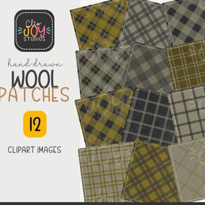Neutral Wolle Patches Clipart, niedlichen Stoff Textur Clip Art, hochwertige PNG-Grafik, Basteln, Design-Elemente, kommerzielle Nutzung