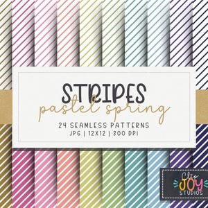 Pastel Spring Colorful Stripes Seamless Pattern, Soft Surface Design, Digital Paper, Striped Background, Crafting, Scrapbook, Commercial Use