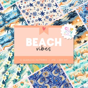Tropical Beach Digital Paper: Seamless Hawaiian Pattern (12x12, Digital Download