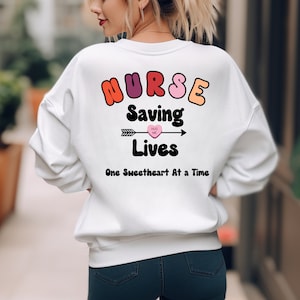 Retro Trendy Nurse Valentine Gift Heartbeat Shirt Valentine Sweetheart Shirts Nurses Friend Gift