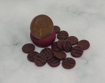 Miniature Dollhouse (3) Loose Greasy Grilled Hamburgers or for pan 1:12 scale Chicken Meat Food Kitchen #6422