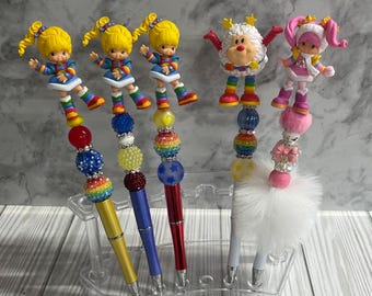 Rainbow Brite Beaded Pen | Custom Pen | Rainbow Brite