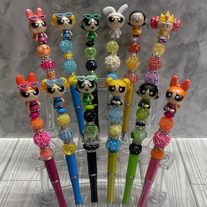 PowerPuff Beaded Pen | Blossom | Bubbles | Buttercup | PowerPuff Girl | Custom PowerPuff Pen