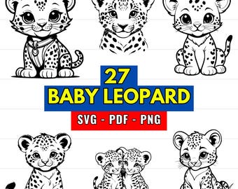 Baby Leopard SVG Bundle: Safari Animal Designs (Digitaler Download)