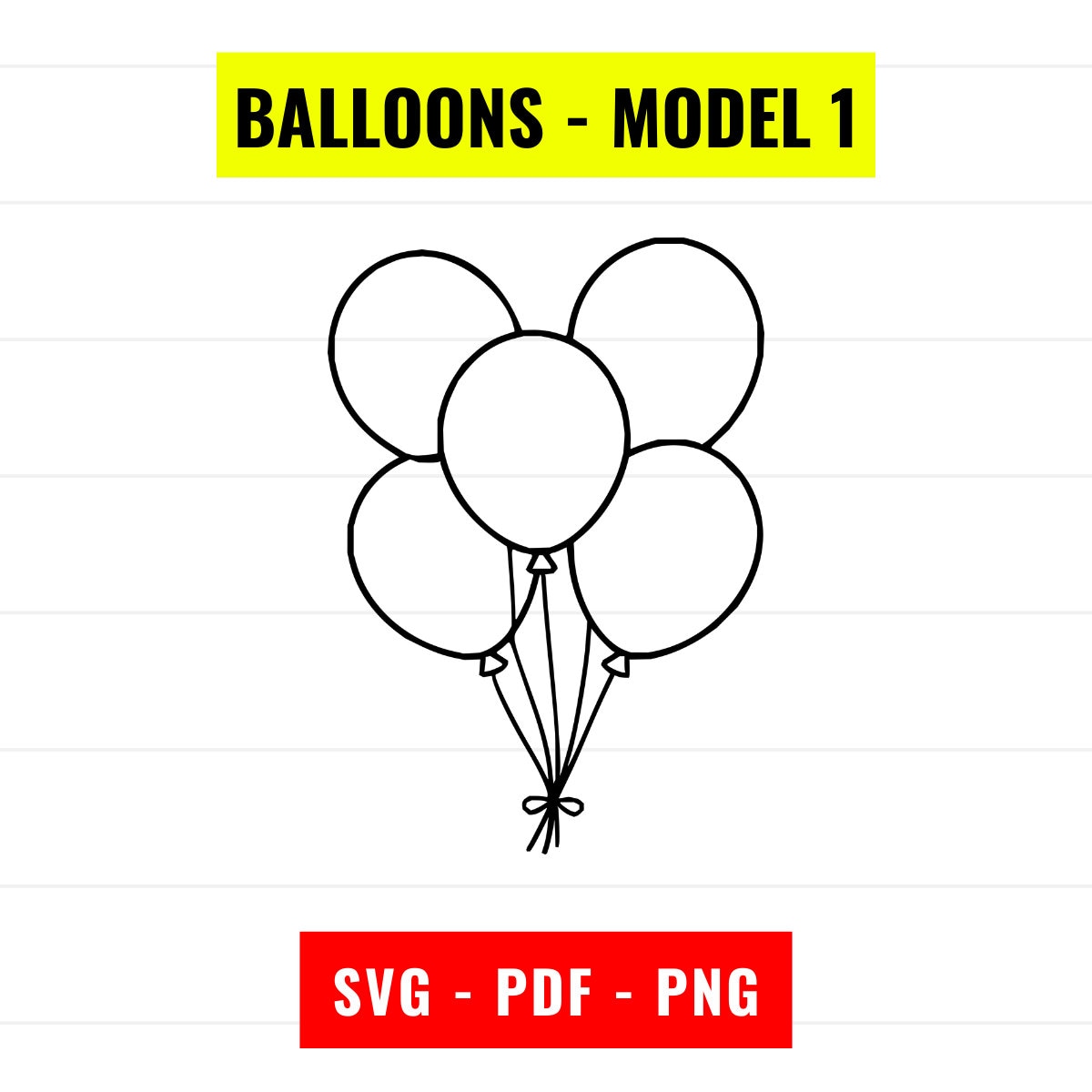 Party Balloons SVG: Birthday Illustration Vector (Digital Download)