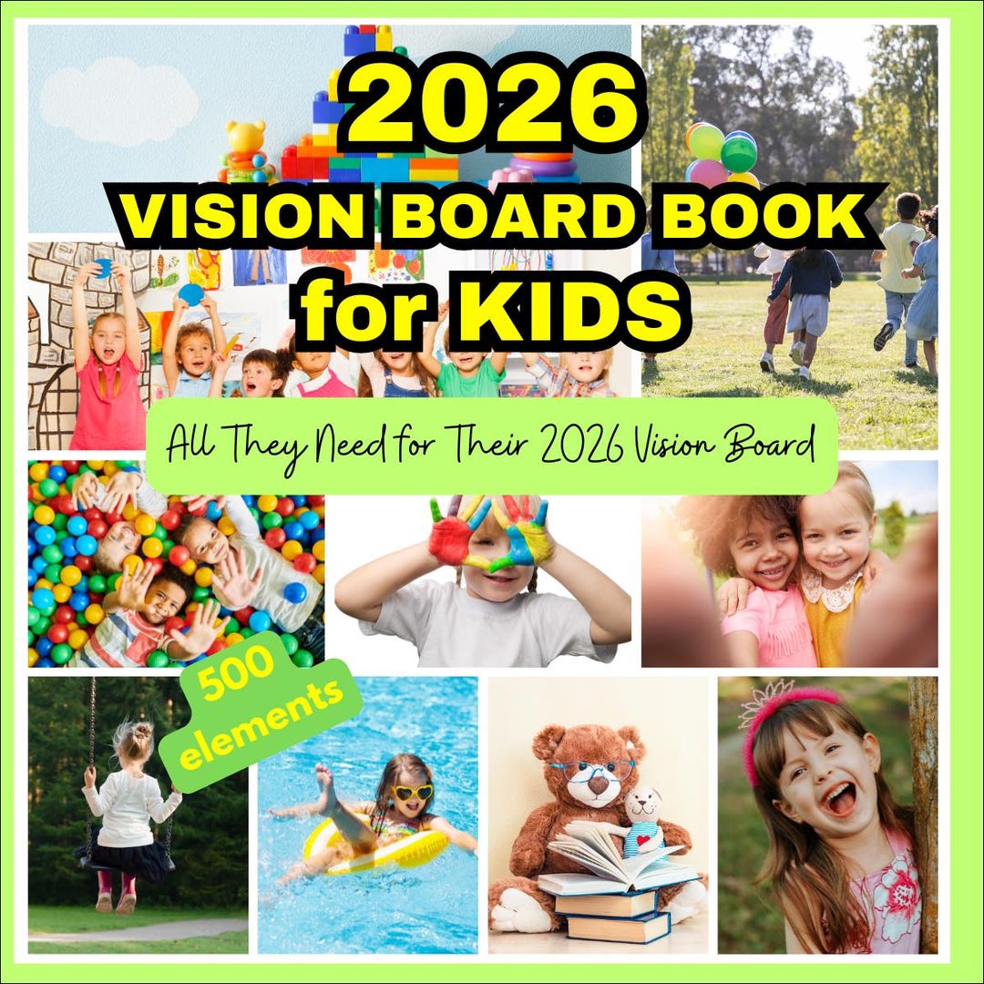 2026 Vision Board Printables for Kids: 500 Dream & Goal Pictures (US ...