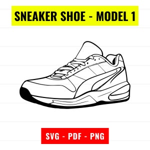 Sneaker Shoe SVG: Sport Shoe Vector Cut Files (Digital Download)