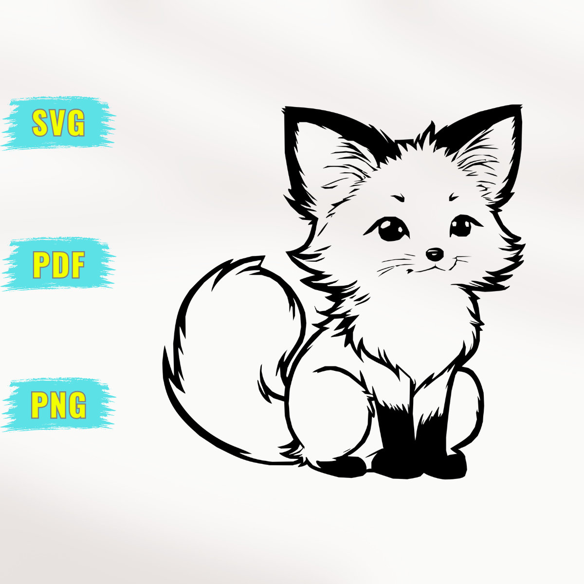 Cute Fox SVG, Fox Outline Svg Bundle, PNG, PDF Kawaii Fox Vector Svg ...