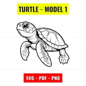 Turtle SVG, Turtle Outline svg, PNG, PDF, cute turtle Vector for Cricut, sea animal svg, cute baby Turtle portrait Instant Download Digital