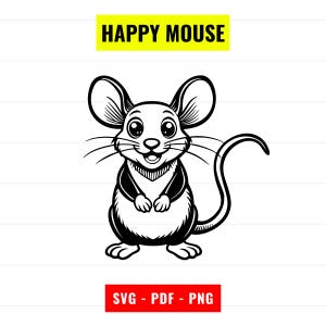 Cute Mouse SVG, Mouse Outline Vector, Mouse silhouette svg, Mouse PNG 300 dpi, PDF, cute mouse svg cut file cricut Digital Download Instant