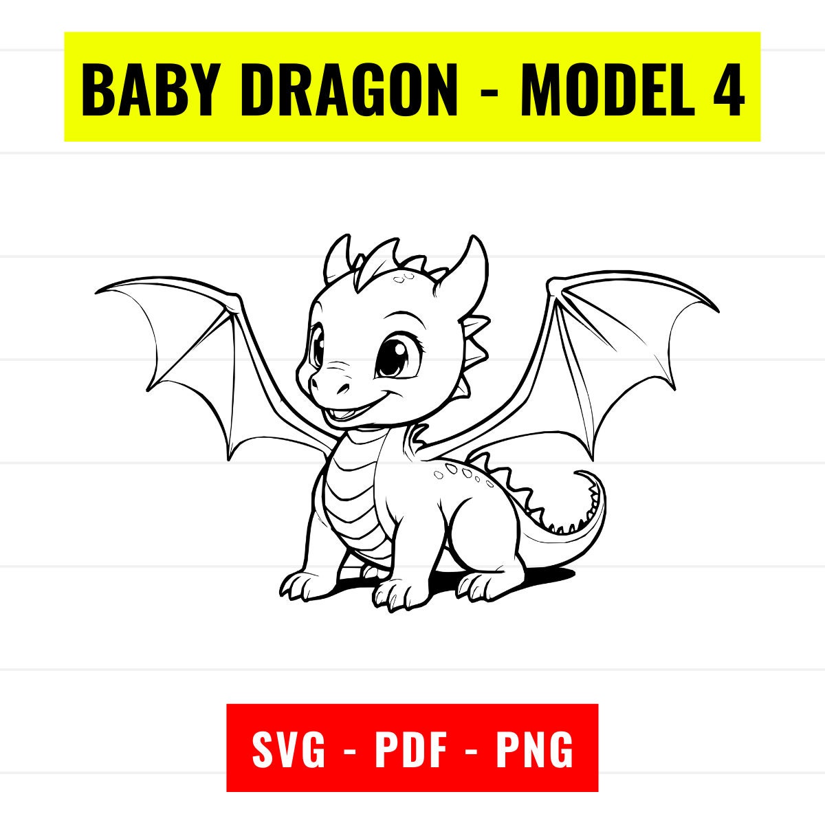 Baby Dragon Outline Vector, Cricut SVG PNG PDF (digital Download) - Etsy