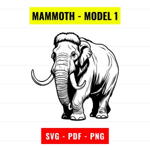 Mammoth Portrait SVG: Ancient Illustration (Digital Download)