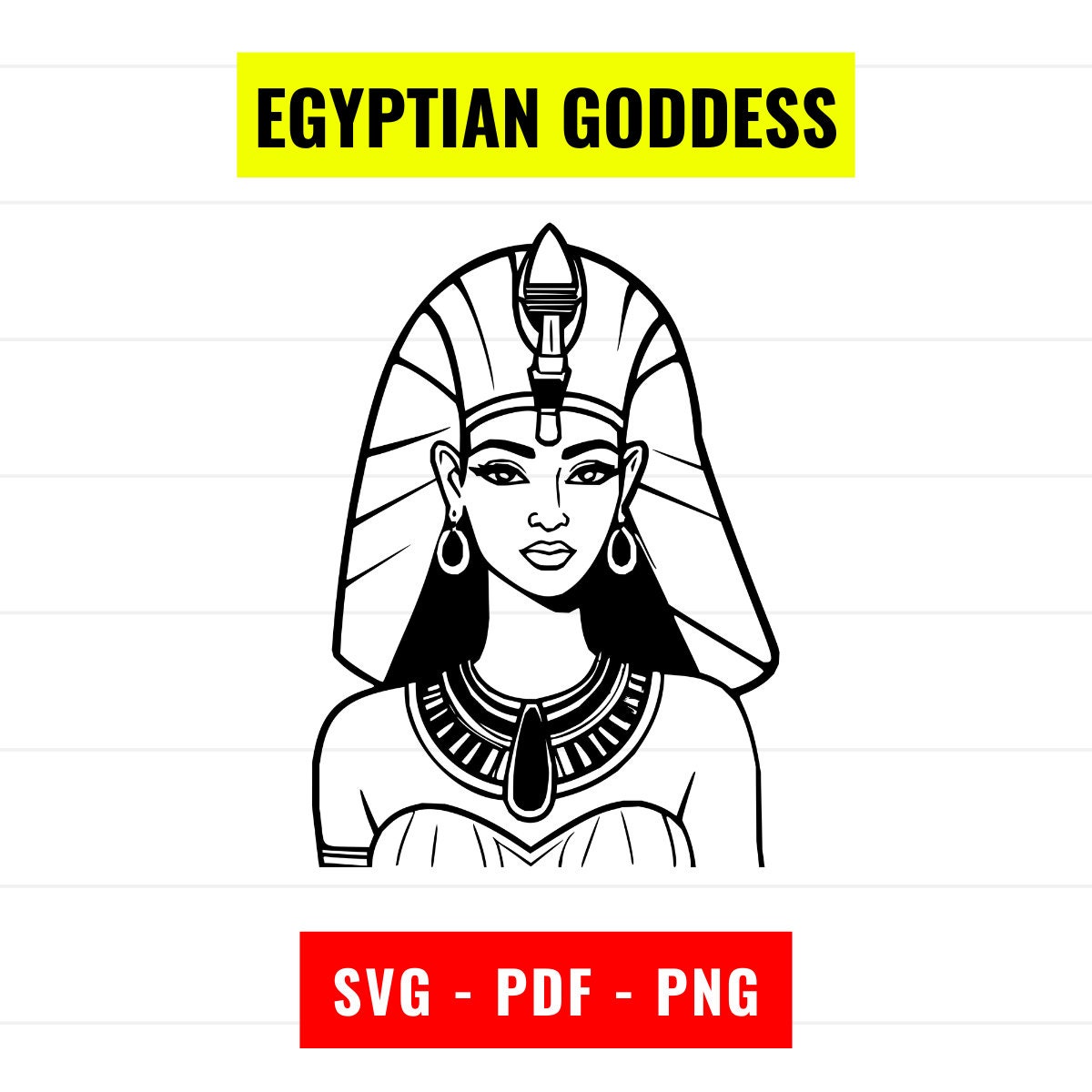 Egyptian Goddess SVG, Goddess Portrait, PNG, PDF, Egypt God Vector for ...