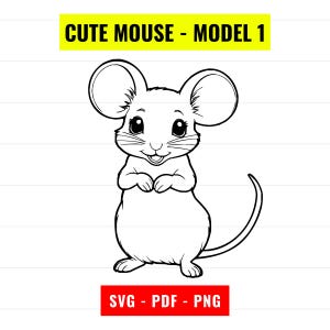 Cute Mouse SVG, Mouse Outline Vector, Mouse silhouette svg, Mouse PNG 300 dpi, PDF, cute mouse svg cut file cricut Digital Download Instant