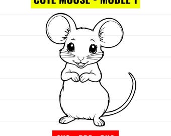 Cute Mouse SVG, Mouse Outline Vector, Mouse silhouette svg, Mouse PNG 300 dpi, PDF, cute mouse svg cut file cricut Digital Download Instant